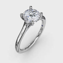 Classic Round Diamond Solitaire Engagement Ring With Cathedral Setting