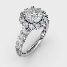 Sparkling Diamond Halo Engagement Ring