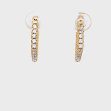 18k Yellow Gold Geometric Diamond Earrings