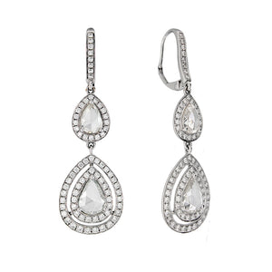 These stunning earrings feature four rose cut diamonds that total 2...