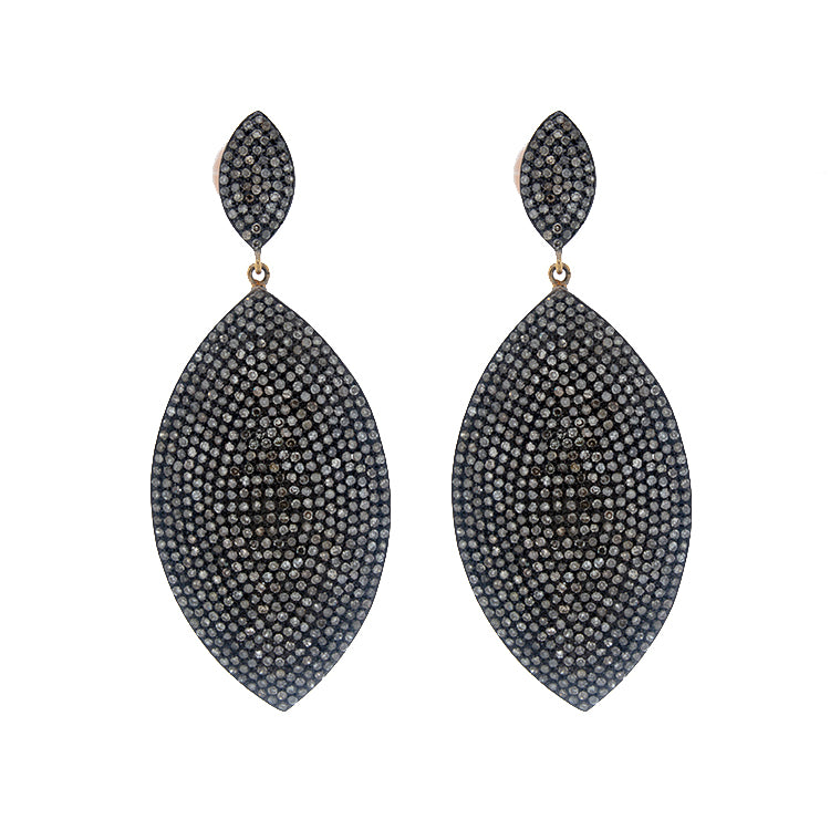 These one of a kind earrings feature champagne colored diamonds tha...