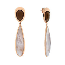 These one of a kind earrings feature smoky topaz stones set in rose...