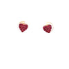 14k Yellow Gold Ruby Heart Studs 360 video view