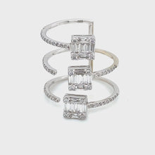 14K White Gold Cage Style Diamond Ring