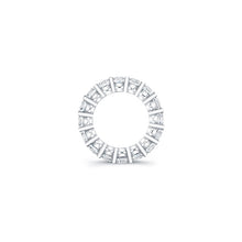 



Asscher cut diamonds are set in a continuous circle using share...
