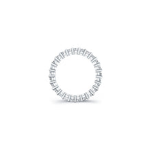 
Emerald cut diamonds are set in a continuous circle using shared p...