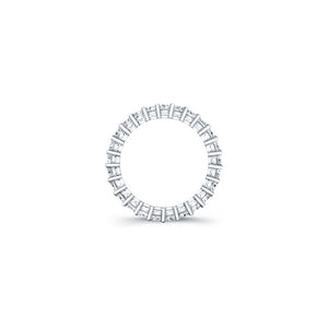 
Emerald cut diamonds are set in a continuous circle using shared p...
