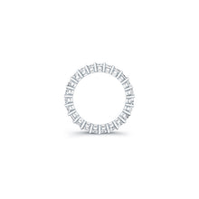 
Emerald cut diamonds are set in a continuous circle using shared p...