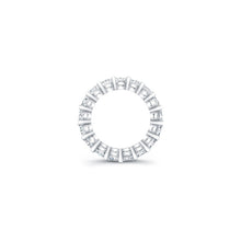 
Emerald cut diamonds are set in a continuous circle using shared p...