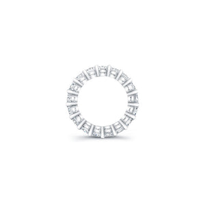 

Radiant cut diamonds are set in a continuous circle using shared ...