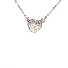 2.21 heart shape diamond J-K sI3 and 24 .35ct diamonds necklace 360 video view