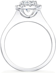 Flush Fit Pave Halo Diamond Engagement Ring