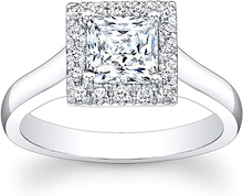 Flush Fit Pave Halo Diamond Engagement Ring