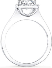 Flush Fit Pave Halo Diamond Engagement Ring