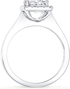 Flush Fit Pave Halo Diamond Engagement Ring