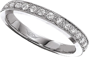 FlyerFit Thin Pave Diamond Band