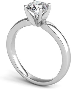 Four Prong Diamond Solitaire Engagement Ring