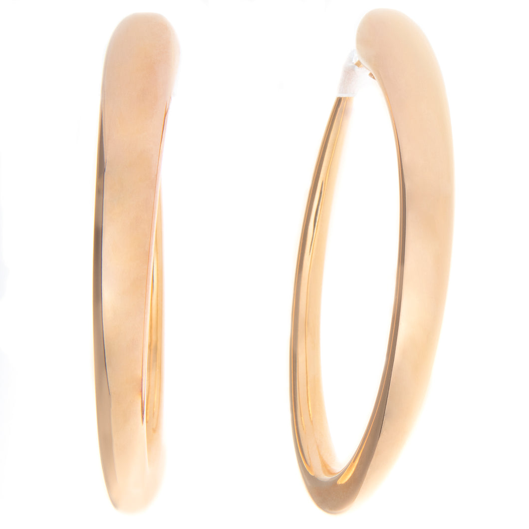 classic and timeless 18k rose gold hoops