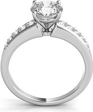 Graduated Pave Diamond Engagement Ring