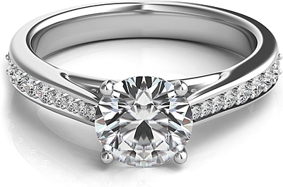 Graduated Pave Diamond Engagement