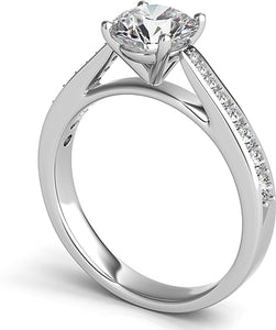 Graduated Pave Diamond Engagement