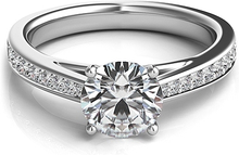 Graduated Pave-Set Diamond Engagement Ring