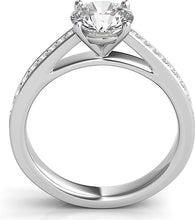 Graduated Pave-Set Diamond Engagement Ring