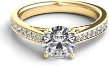 Graduated Pave-Set Diamond Engagement Ring