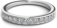 Graduated pave-set round brilliant cut diamonds go half way around ...