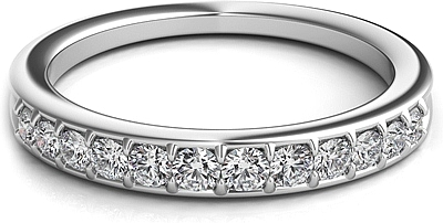 Graduated pave-set round brilliant cut diamonds go half way around ...