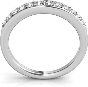 Graduated pave-set round brilliant cut diamonds go half way around ...