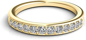 Graduated pave-set round brilliant cut diamonds go half way around ...