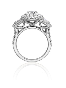 Henri Daussi Baguette Diamond Engagement Ring