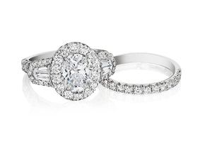 Henri Daussi Baguette Diamond Engagement Ring