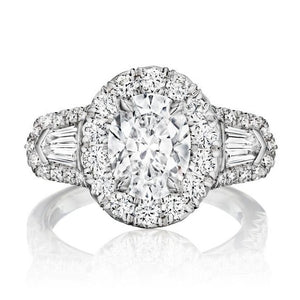 Henri Daussi Baguette Diamond Engagement Ring