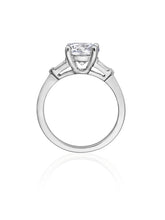 Henri Daussi Baguette Diamond Engagement Ring