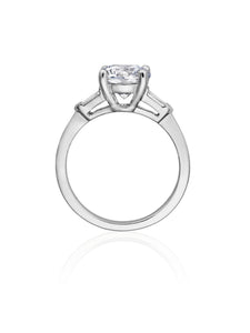 Henri Daussi Baguette Diamond Engagement Ring