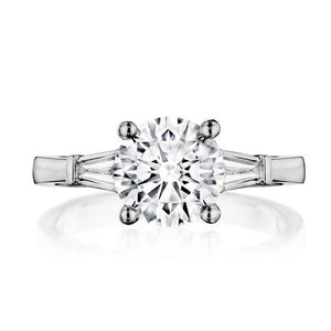 Henri Daussi Baguette Diamond Engagement Ring