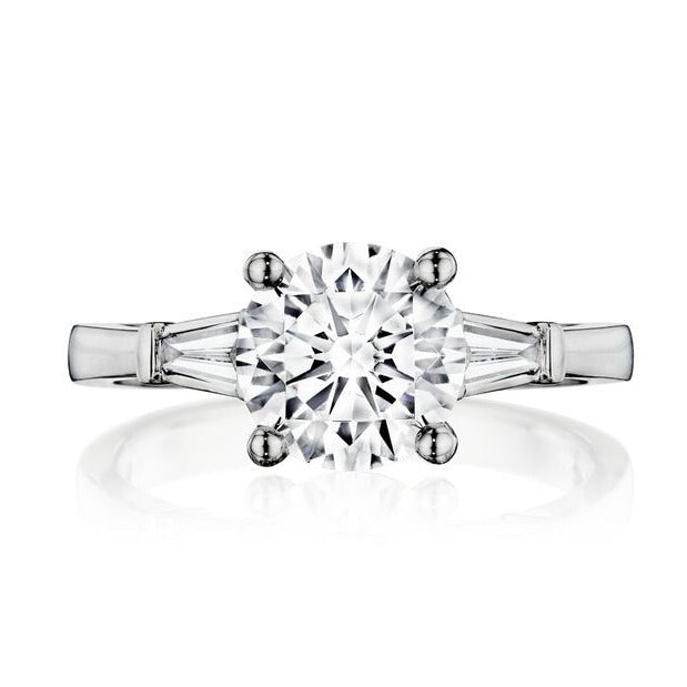Henri Daussi Baguette Diamond Engagement Ring