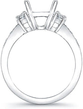 Half Moon & Pave Diamond Engagement Ring- 3/4ct tw