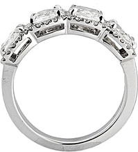 Henri Daussi 4 Stone Cushion Cut Diamond Band- 2.64ctw