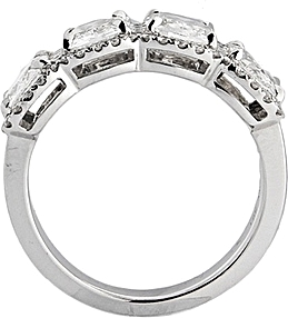 Henri Daussi 4 Stone Cushion Cut Diamond Band- 2.64ctw