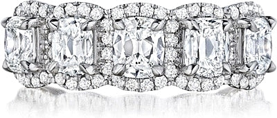 Henri daussi 5 stone 2025 cushion band