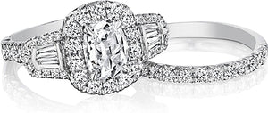 Henri Daussi Baguette Diamond Engagement Ring