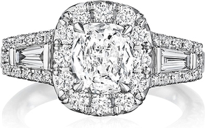 Henri Daussi Baguette Diamond Engagement Ring