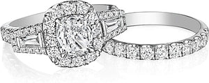 Henri Daussi Baguette Diamond Engagement Ring