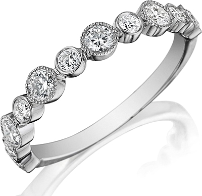 Henri Daussi Bezel Set Diamond Wedding Band