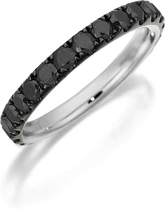 Henri Daussi Black Diamond Pave Band