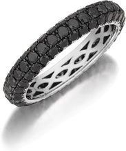Henri Daussi Domed 3-Row Black Diamond Pave Band