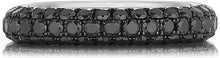 Henri Daussi Domed 3-Row Black Diamond Pave Band